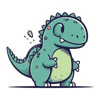 linda dibujos animados dinosaurio. vector ilustración de un estegosaurio.