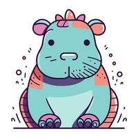 Cute cartoon hamster. Vector illustration in a flat style.