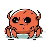 Funny cartoon crab. Vector illustration isolated on a white background.