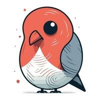 Bullfinch vector illustration. Cute cartoon bullfinch.