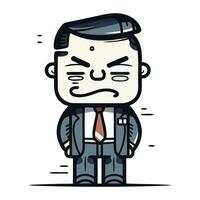 Angry boss cartoon character. Vector clip art illustration with simple gradients.