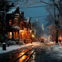 Winter city New York, New Year USA, Christmas holidays - AI generated image photo