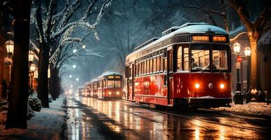 invierno ciudad nuevo york, nuevo año EE.UU, Navidad Días festivos - ai generado imagen foto