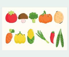 vegetales y frutas elemento ilustración vector