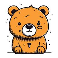 Cute cartoon bear. Vector illustration in doodle style.