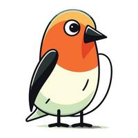 Vector illustration of a cute cartoon bird. Isolated on white background.