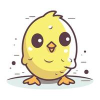 Cute chick cartoon character vector illustration. Cute little chicken mascot.