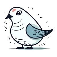 linda dibujos animados pájaro. vector ilustración en garabatear estilo.