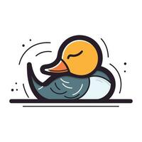 Duck icon. Flat vector illustration. Isolated on white background.