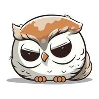 Owl cartoon character isolated on a white background. Vector illustration.