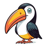 Cartoon toucan bird isolated on white background. Vector illustration.