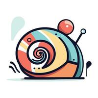 Cartoon funny snail. Vector illustration isolated on a white background.