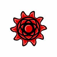 Vector Image of Red Blooming Flower.