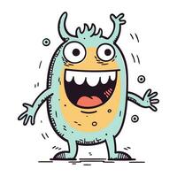 Funny cartoon monster. Vector illustration. Isolated on white background.