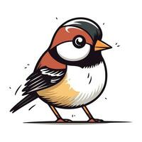 Bullfinch bird. Hand drawn vector illustration isolated on white background.