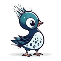 Pigeon vector cartoon illustration isolated on white background. Cute blue bird.