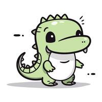 Cute crocodile cartoon character vector illustration. Cute baby crocodile.