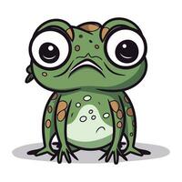 Frog cartoon character on white background. Vector illustration for your design