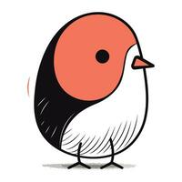 linda pequeño pájaro dibujos animados vector ilustración gráfico diseño mano dibujo