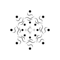 Black and white abstract vector art, circle pattern, illustration of geometric shapes
