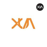 Letter XUA Monogram Logo Design vector