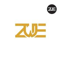 letra zwe monograma logo diseño vector