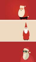 Navidad pancartas con Papa Noel noel, vector ilustración en un plano estilo.