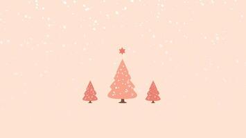 Christmas card with Christmas trees and snowflakes. Vector illustration.