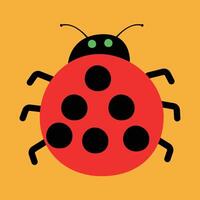 Creative hand drawn children's cartoon illustration cute ladybug vector