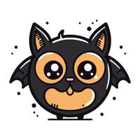 Cute cartoon halloween vector illustration. Cute cartoon bat.