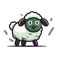 Cute sheep cartoon character. Vector illustration isolated on white background.