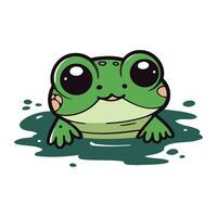 Cute frog cartoon. Vector illustration isolated on a white background.