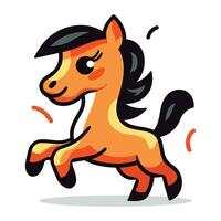 Running horse. Vector illustration in cartoon style. Isolated on white background.