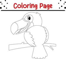 Toucan coloring page. Bird coloring book for kids vector