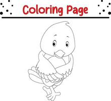 Happy bird coloring page for kids vector