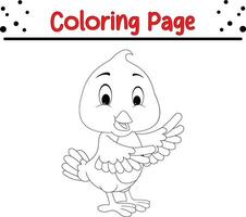 Happy bird coloring page for kids vector