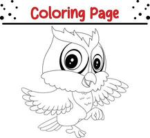 Owl coloring page vector