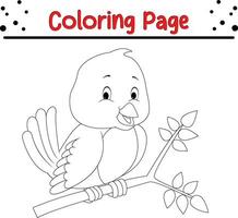 Happy bird coloring page for kids vector