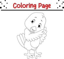 bird coloring page for kids vector