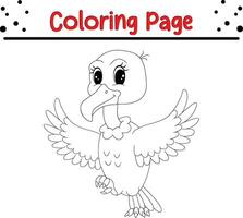 Vulture coloring page for children vector