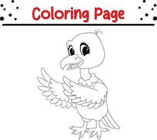 Vulture coloring page for children vector