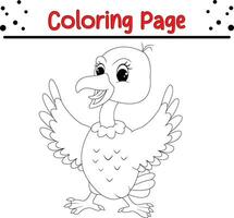 Vulture coloring page for children vector