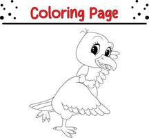 Cute Vulture coloring page for kids vector