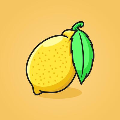 sour fresh lemon illustration.