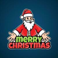 illustration of Santa wishing you a Merry Christmas vector