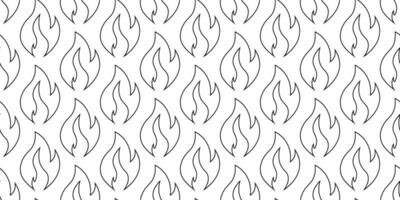 outline Flame fire seamless pattern vector