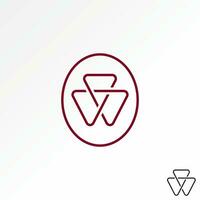 Logo design graphic concept creative abstract premium vector stock unique initial letter W font line out 3 triangles. Related to monogram typography