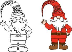 Set Of Merry Christmas With Cute Gnomes Santa Claus Banner Design. Cute Cartoon Illustration vector