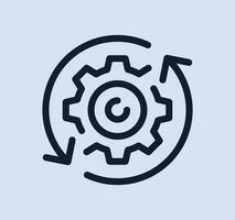 Gear wheel related icon outline and linear vector. vector