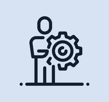 Gear wheel related icon outline and linear vector. vector